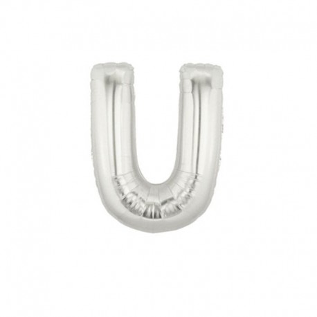 Pallone Lettera U Argento 20 cm