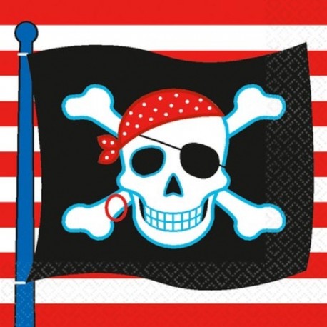 16 Tovaglioli Carta Pirati 33x33 cm