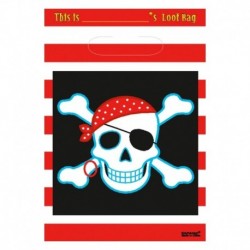 8 Loot Bag Pirati 18x22 cm