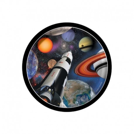 8 Piatti Tondi Carta Space Blast 18 cm