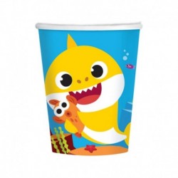 8 Bicchieri Carta Baby Shark 266 ml