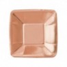 8 Piatti Quadrati Carta Rose Gold 12 cm