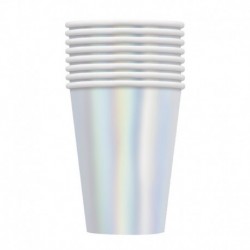 8 Bicchieri Carta Iridescenti 266 ml