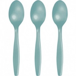 24 Cucchiai Plastica Verde Menta 18 cm