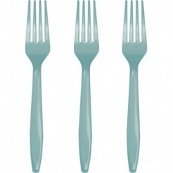 24 Forchette Plastica Verde Menta 18 cm