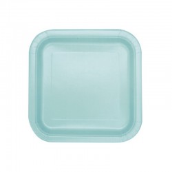 16 Piatti Quadrati Carta Verde Menta 18 cm
