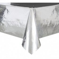 Tovaglia Plastica Argento Metallizzato 137x274 cm 