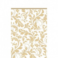 Tovaglia Plastica Damascata Oro 137x274 cm