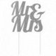 Deco Torta Mr & Mrs Argento Glitterato 24 cm