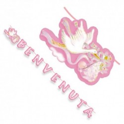Festone Carta Benvenuta Rosa 600 cm