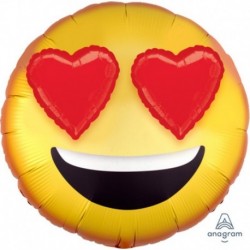 Pallone Emoticons Smile Heart Eyes 75 cm