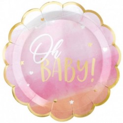 8 Piatti Sagomato Oh Baby Girl 27 cm