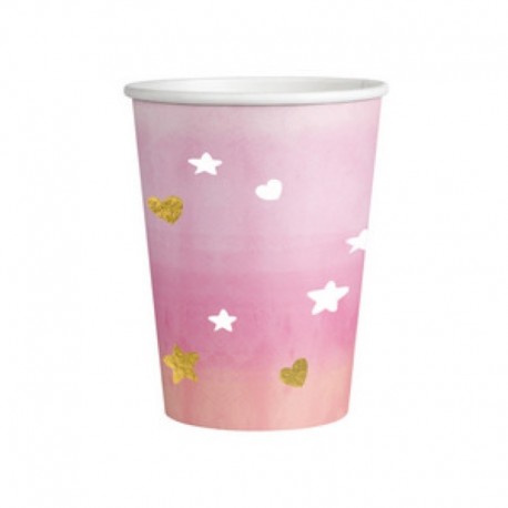 8 Bicchieri Carta Oh Baby Girl 250 ml