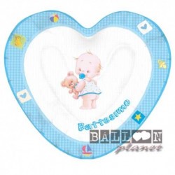 10 Piatti Cuore Battesimo 20 cm
