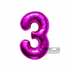 Pallone Numero 3 Fucsia 40 cm