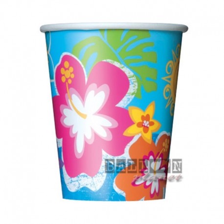 8 Bicchieri Carta Hawaii 270 ml