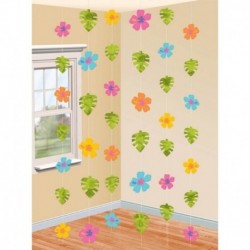 6 Pendenti Fiori Tropicali 220cm