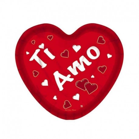 10 Piatti Cuore Ti Amo 20 cm