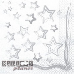 20 Tovaglioli Stelle Argento 33x33 cm