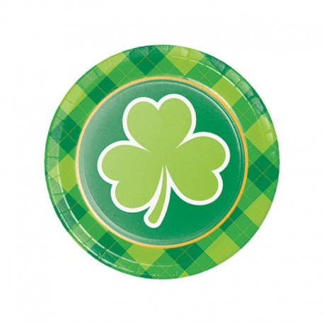 8 Piatti Tondi Carta St Patrick 18 cm