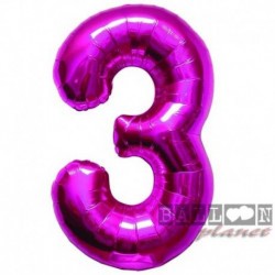 Pallone Numero 3 Fucsia 90 cm