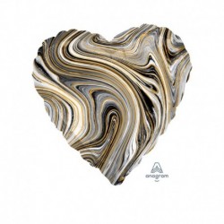 Pallone Cuore Marblez Nero 45 cm