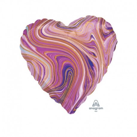 Pallone Cuore Marblez Viola 45 cm