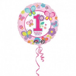 Pallone 1st Birthday Girl 45 cm
