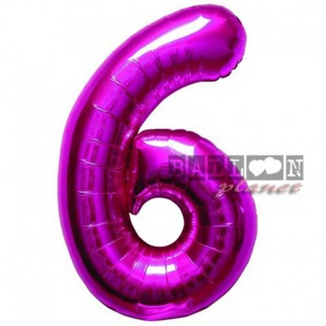 Pallone Numero 6 Fucsia 90 cm