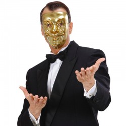 Maschera Plastica Viso Oro