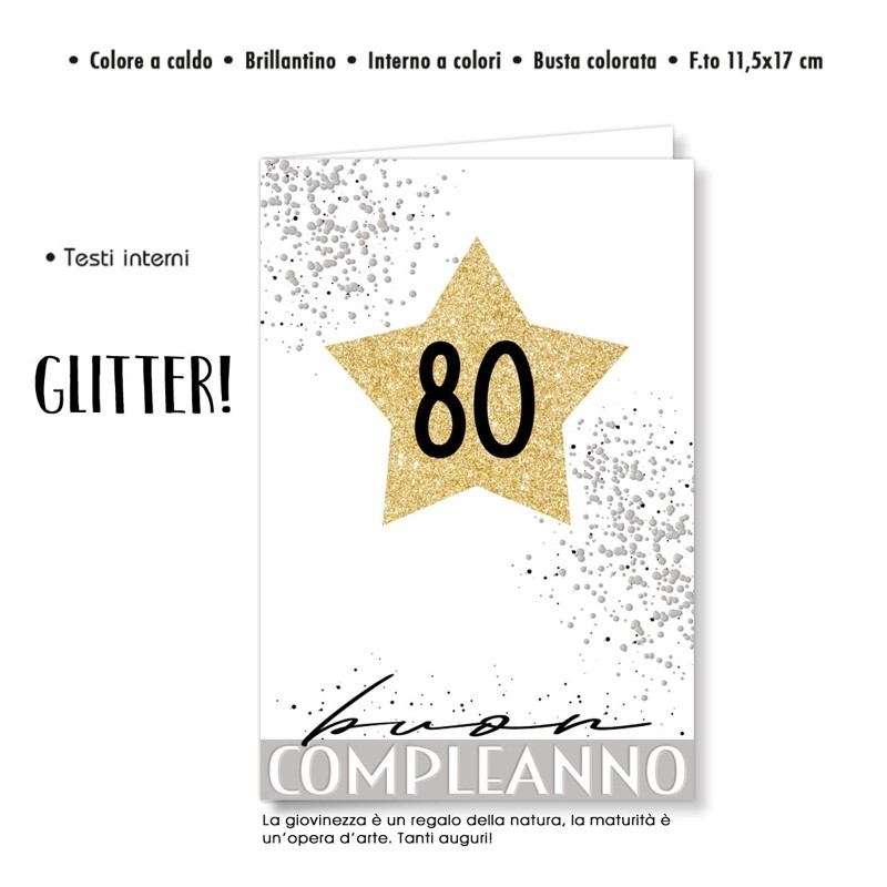 Biglietto Auguri Compleanno 80 Anni - Balloon Planet