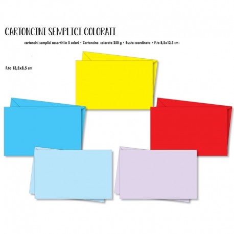 Biglietti Cartoncino Busta Color