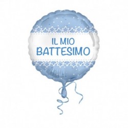 Pallone Battesimo Stelle Azzurro 45 cm