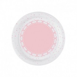 8 Piatti Baby Cuori Rosa 18 cm