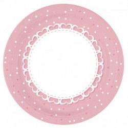 8 Piatti Baby Cuori Rosa 23 cm
