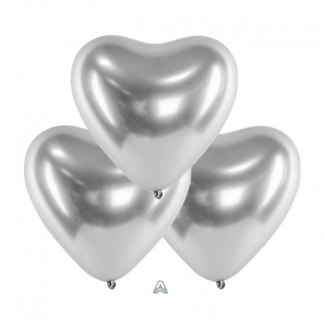 Palloncini Cuore Satin Luxe Platino 30 cm