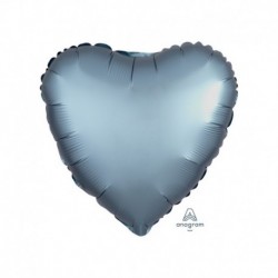 Pallone Cuore Satin Blu 45 cm