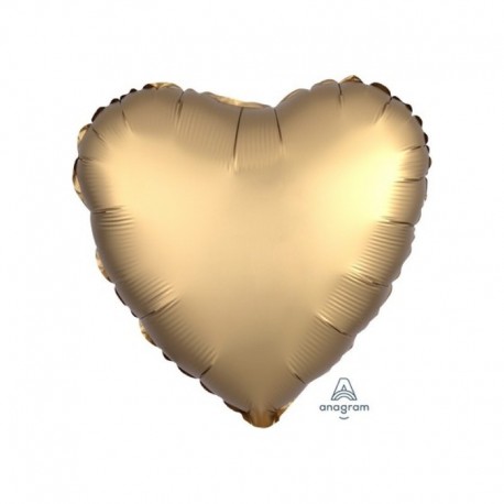 Pallone Cuore Satin Oro 45 cm