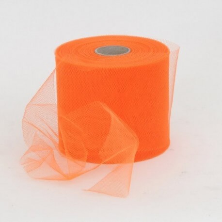 Rotolo Decorativo Nastro Tulle Arancio