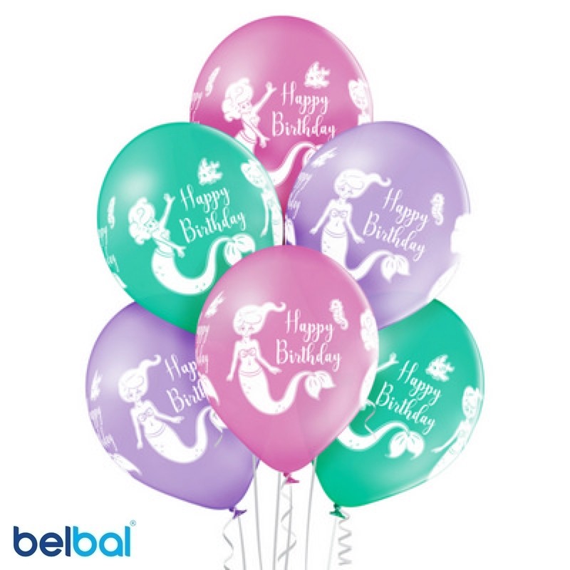 Palloncini Sirenetta Happy B-day 30 cm - Balloon Planet