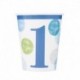 8 Bicchieri Carta Pois Blu 266 ml