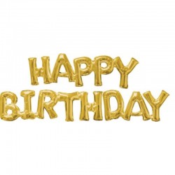 Pallone Happy Birthday Oro 75x22 cm