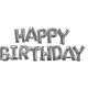 Pallone Happy Birthday Argento 75x22 cm