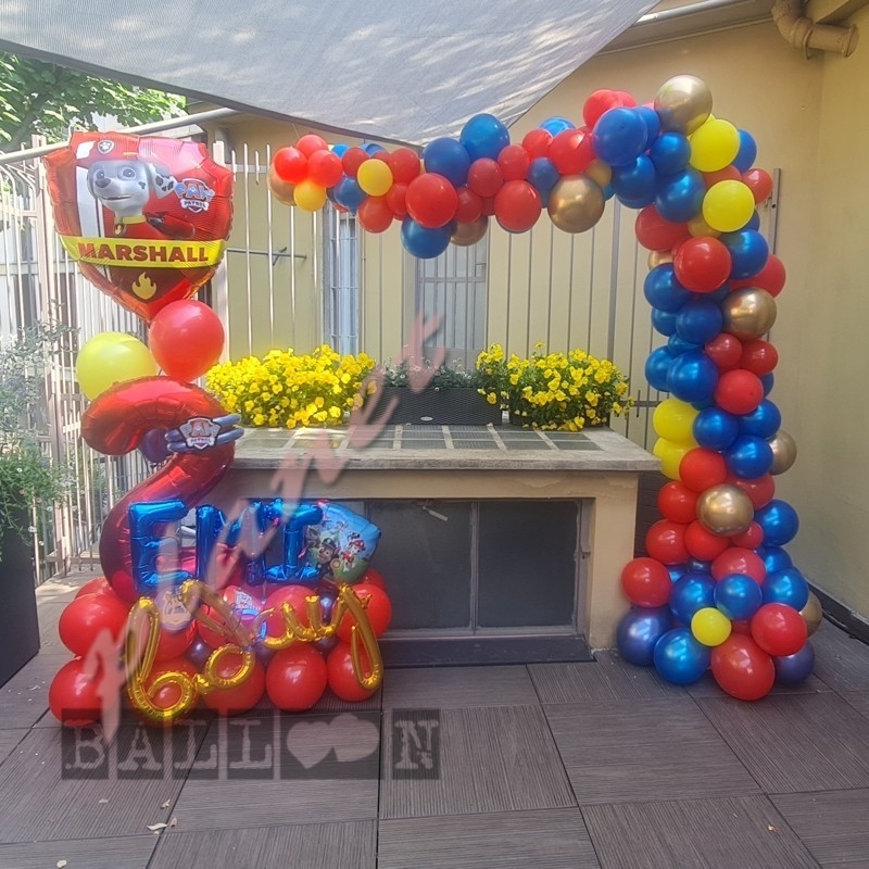 Decorazione Arco Organico Compleanno Paw Patrol - Balloon Planet
