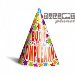 6 Cappellini Carta Compleanno 12x16 cm