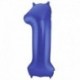 Pallone Numero 1 Blu Satinato 90 cm