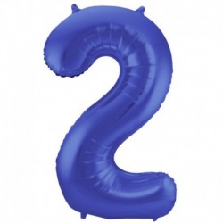 Pallone Numero 2 Blu Satinato 90 cm