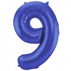 Pallone Numero 9 Blu Satinato 90 cm