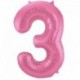 Pallone Numero 3 Rosa Satin 90 cm