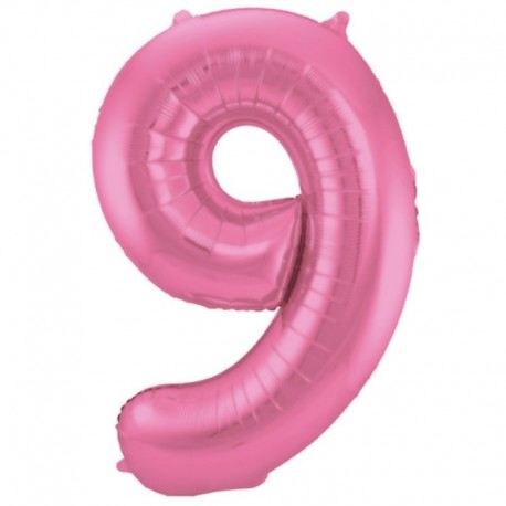 Pallone Numero 9 Rosa Satin 90 cm